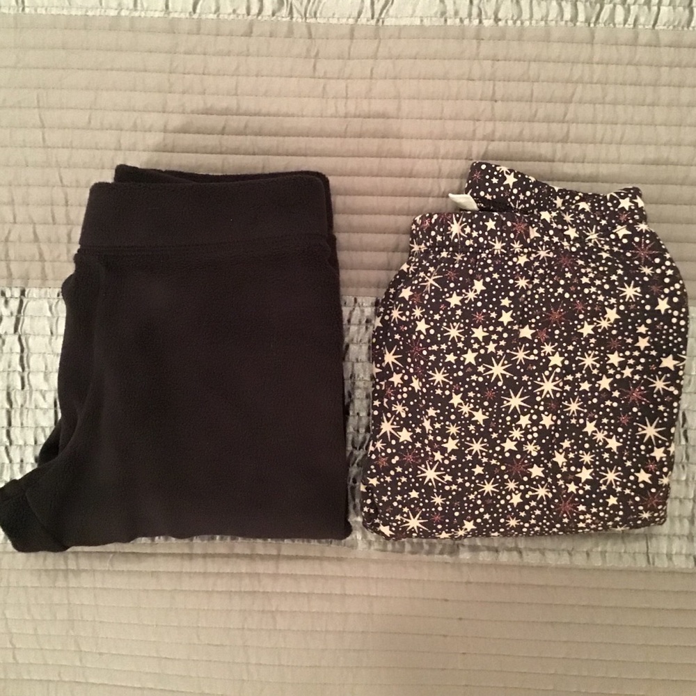 Little girls fleece lined leggings